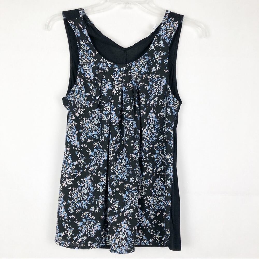 ELLE Top Womens XS Pastel Floral Career Office Business Casual Dressy Corpcore